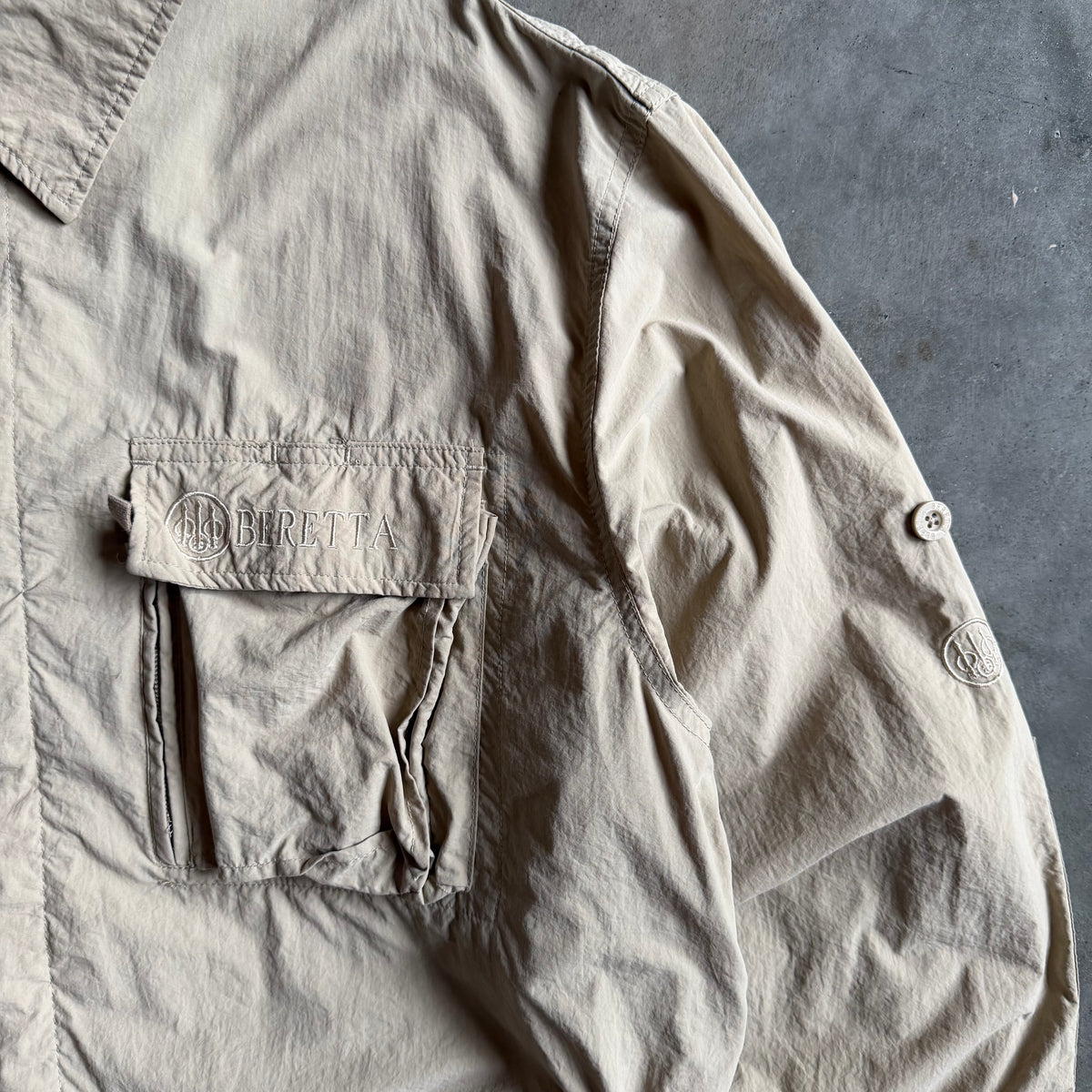 Vintage Beretta Tan Windbreaker Jacket