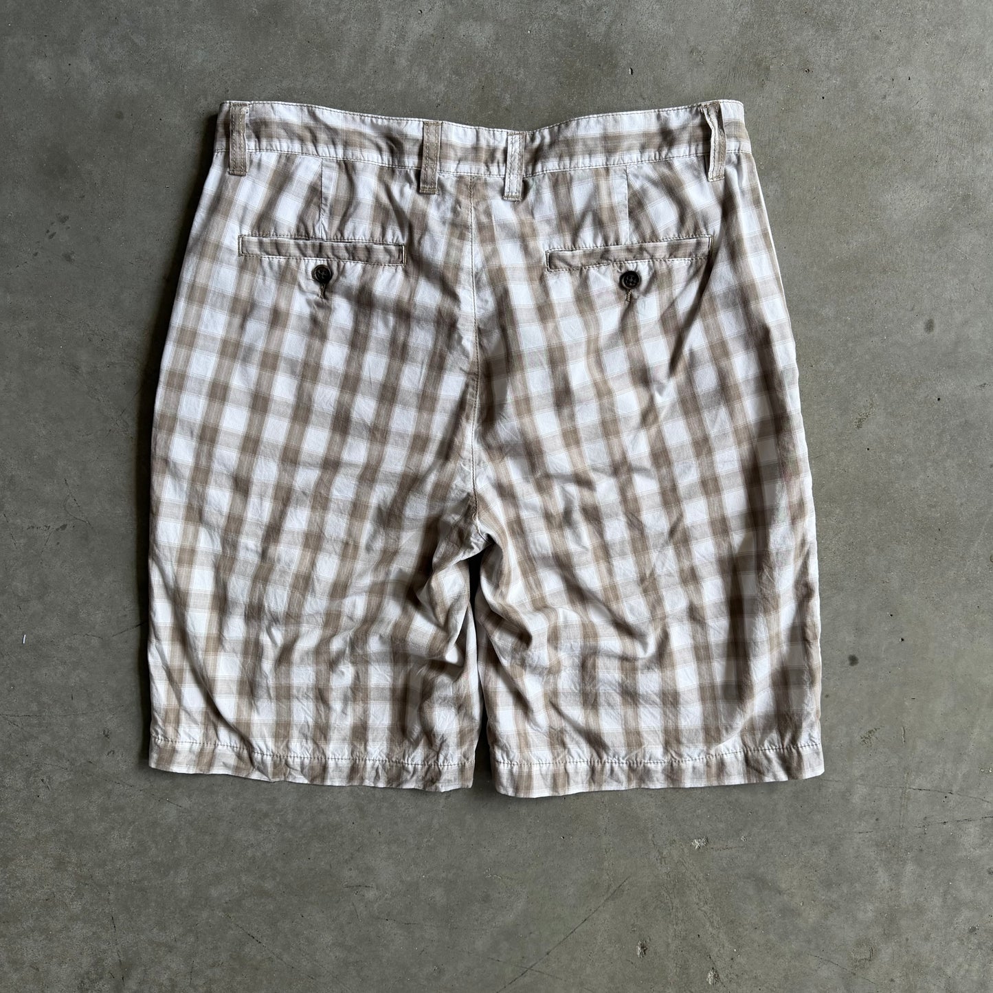 Y2K Blue Grey/White Plaid Shorts