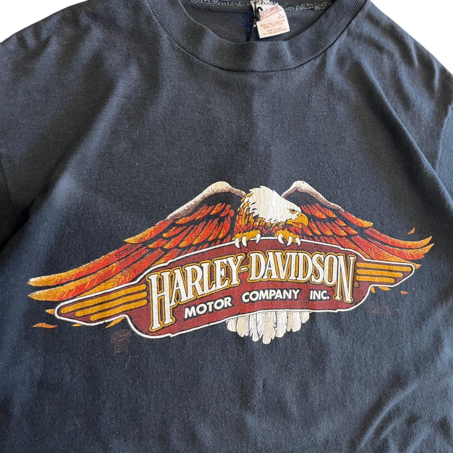 Vintage Barnes Harley Davidson Tampa Florida Black Tee