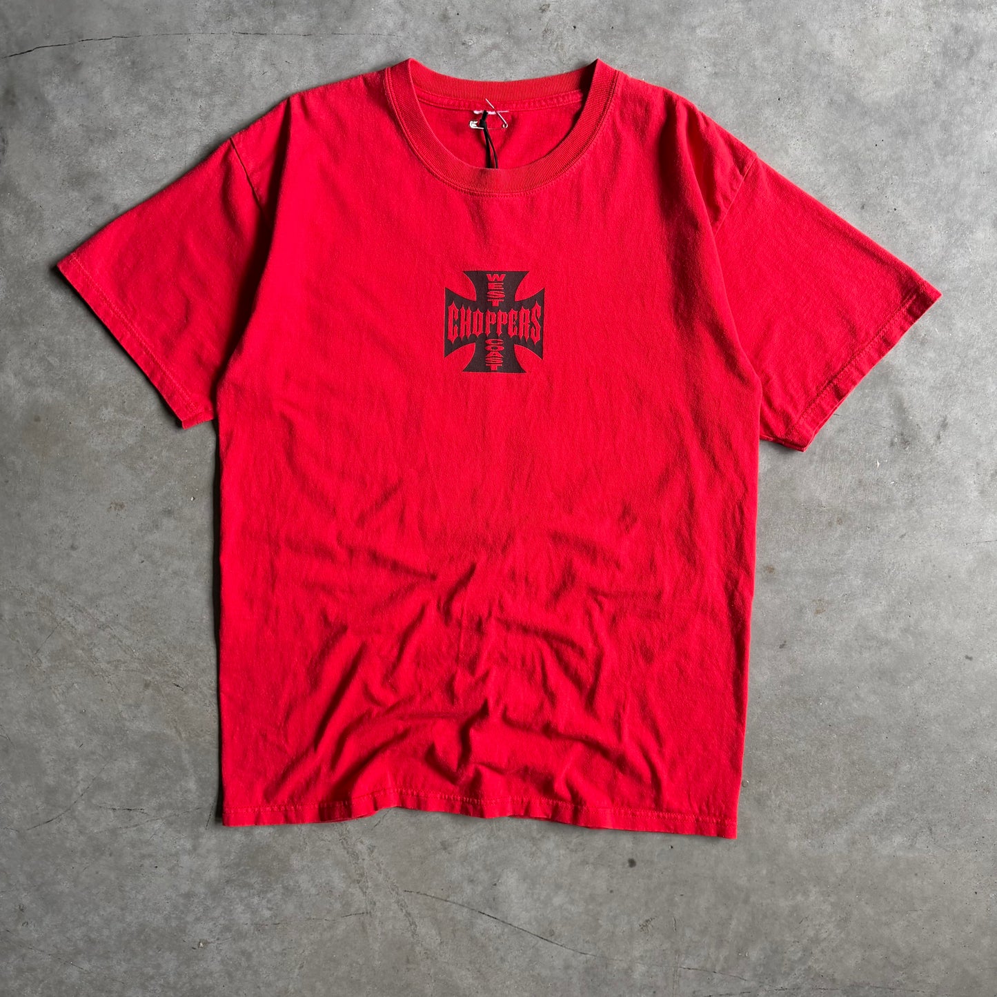 Y2K West Coast Choppers Cross Red T Shirt