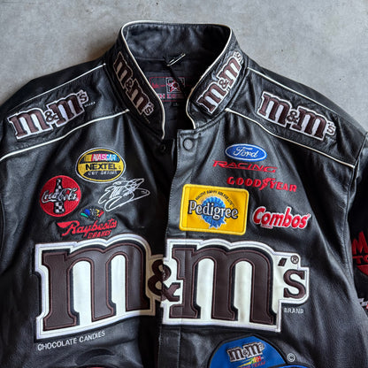 JH Design Leather M&Ms NASCAR Racing Jacket