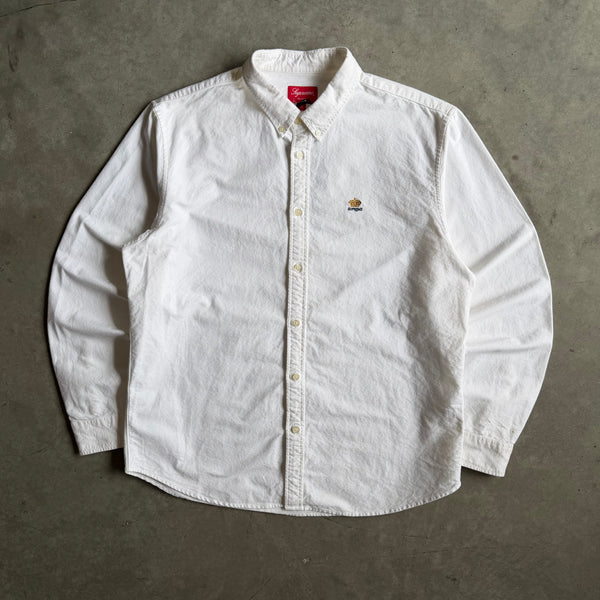 Supreme SS19 Loose Fit Flannel Oxford Shirt White