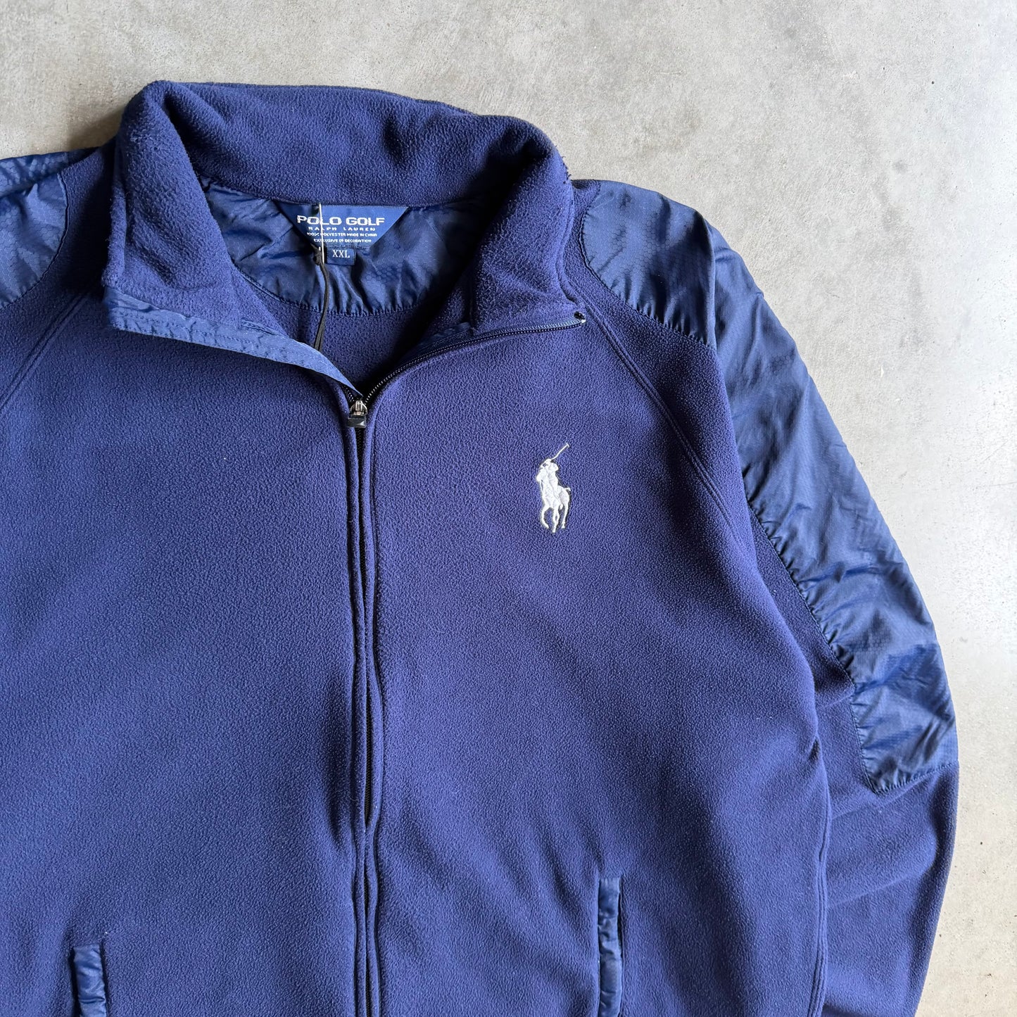 Polo Ralph Lauren Golf Navy Blue Big Pony Fleece Zip Up Jacket