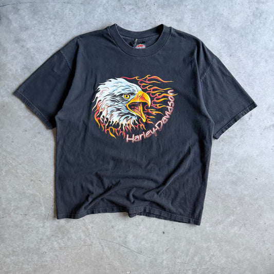 Vintage Ross’ Harley Davidson Flaming Eagle Black Tee