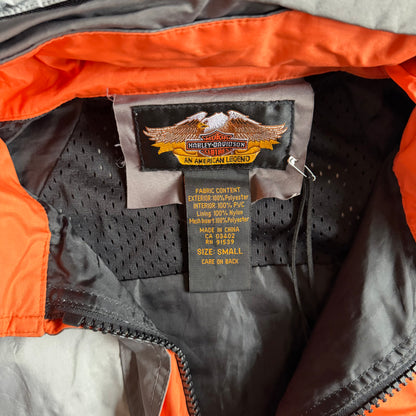 Y2K Harley Davidson Gray & Orange Windbreaker Jacket