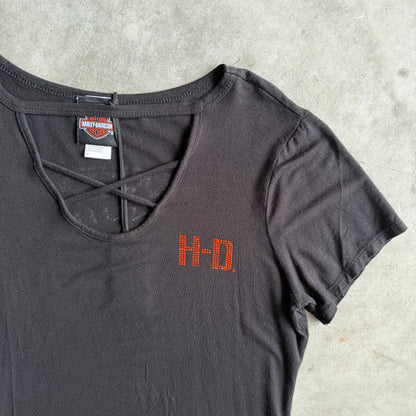 Women’s Harley Davidson Black Fitted Tee w/Racing Logo