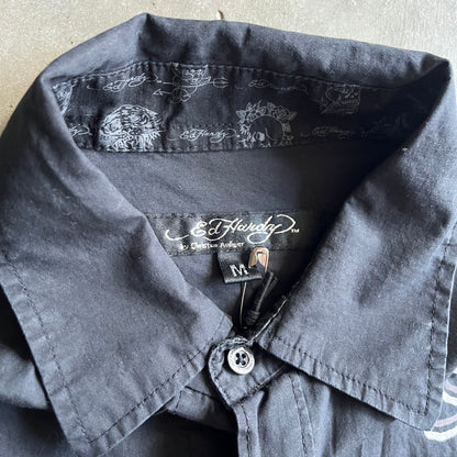 Y2K Ed Hardy Christian Audigier Crunk Rock Tattoo Button Up