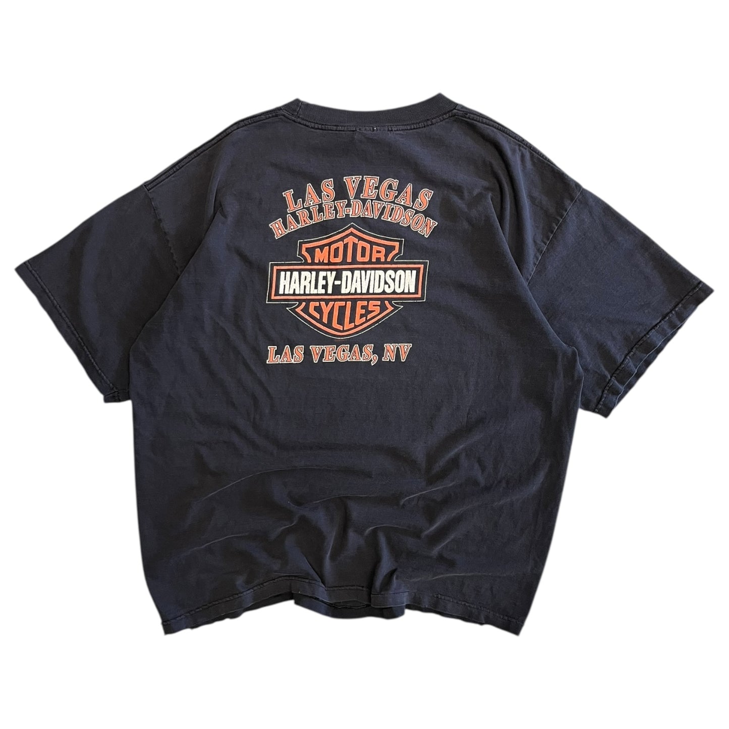Harley Davidson Skull Spell Out Las Vegas Tee