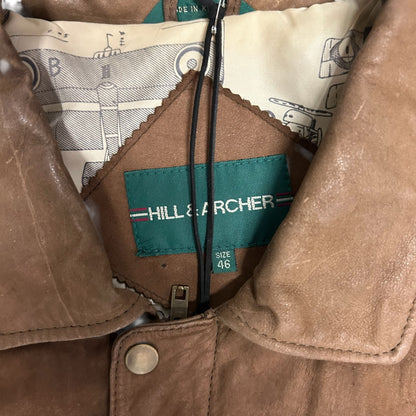 Vintage Hill & Archer Brown Suede Bomber Jacket