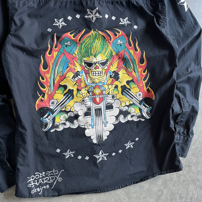 Y2K Ed Hardy Christian Audigier Crunk Rock Tattoo Button Up