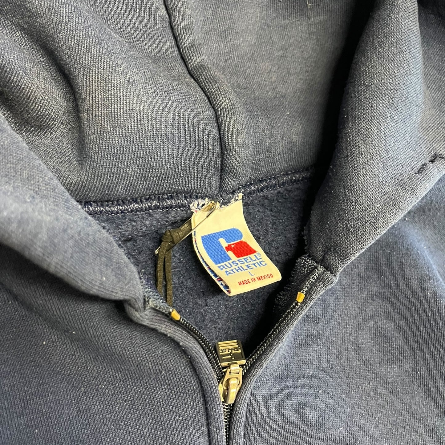 Vintage Blue Russell Zip Up Hoodie