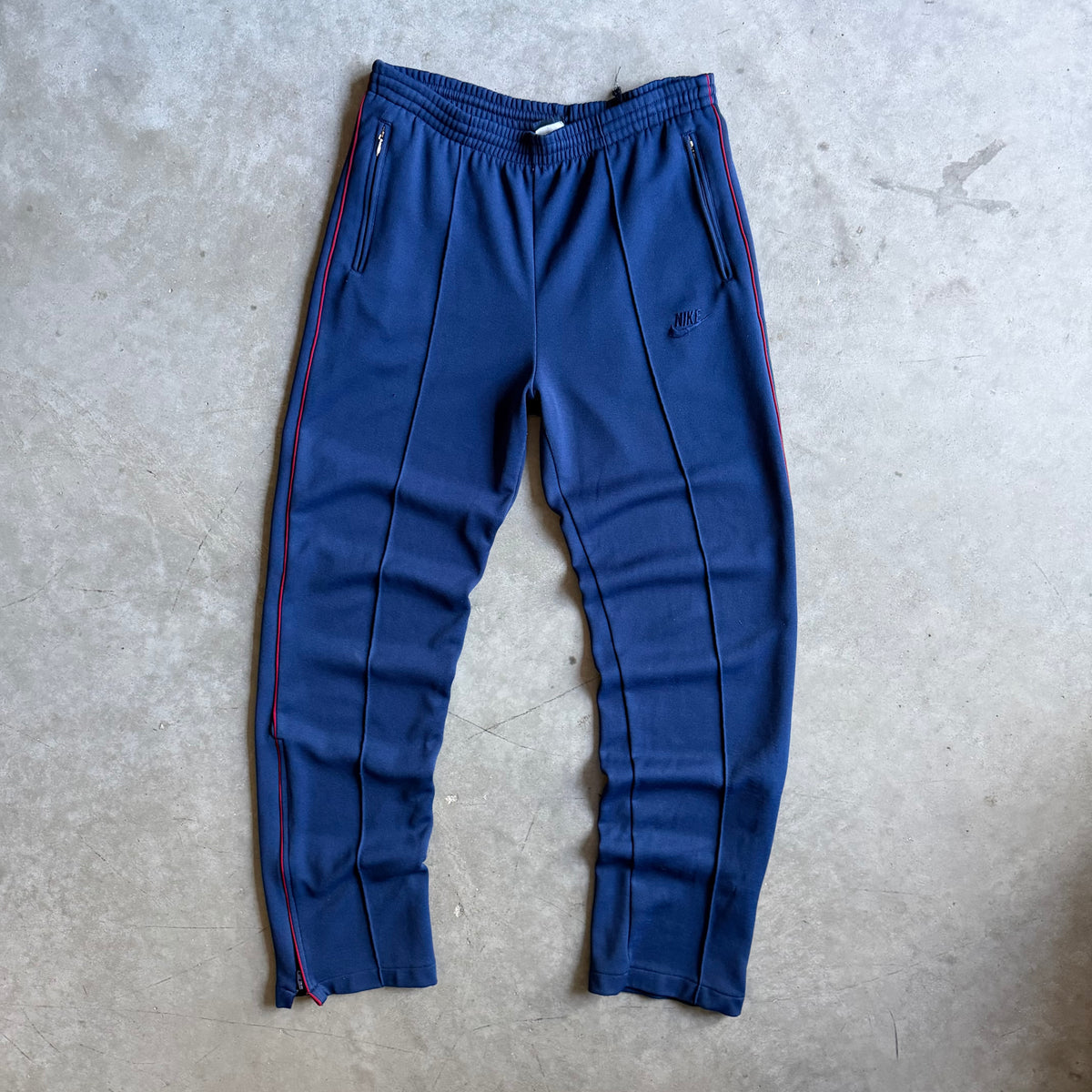 Nike Navy Pleated Navy Red Accent Track Pants
