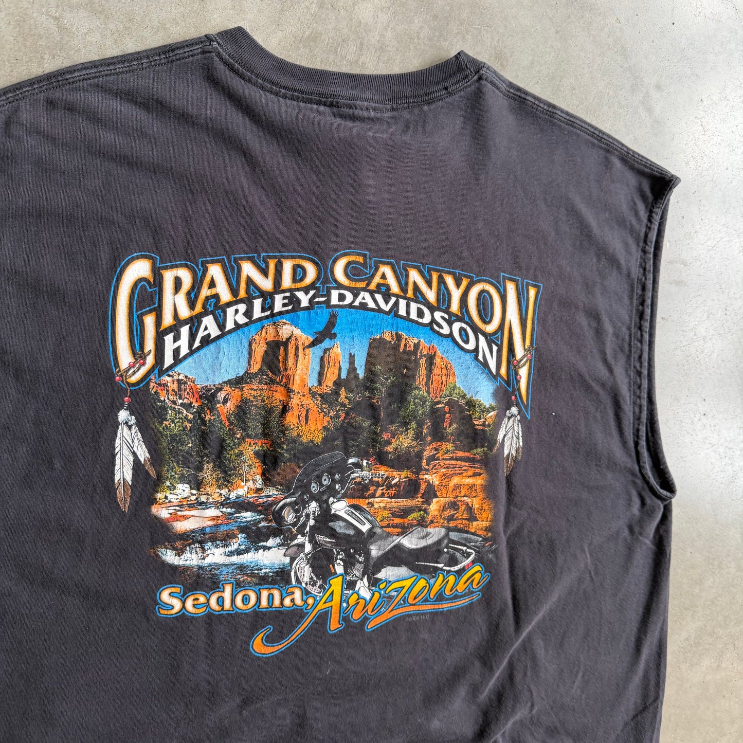 Y2K Harley Davidson Flaming Logo Sleeveless Tee