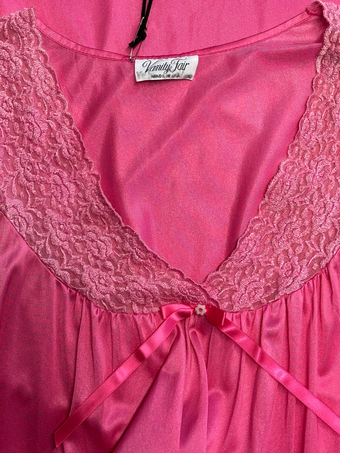 Women’s Vintage Vanity Fair Hot Pink Night Gown