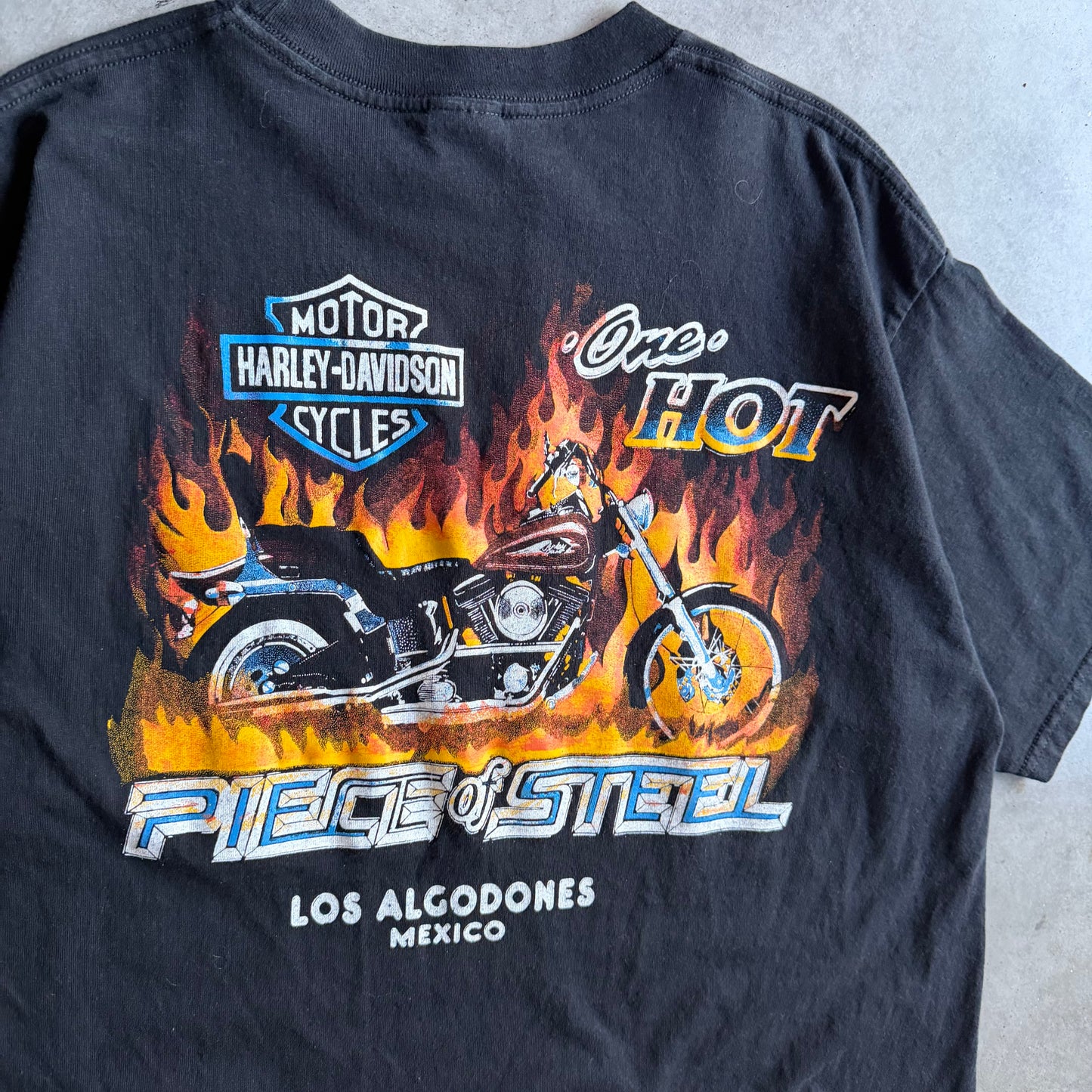 Vintage Mexico Harley Davidson ‘One Hot Piece Of Steel’ Tee