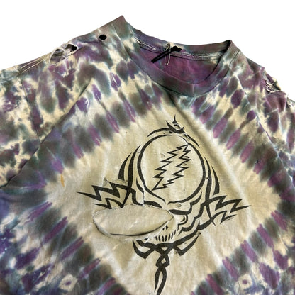 Vintage Grateful Dead Stealie Tie Dye Thrashed T Shirt