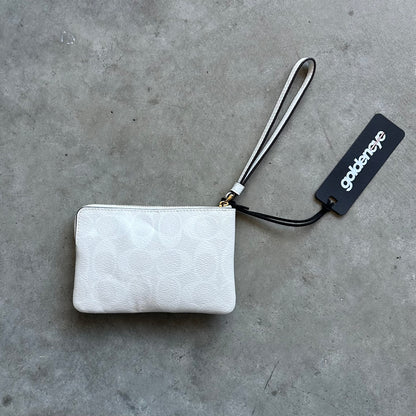 Coach White Jacquard Wallet Pouch