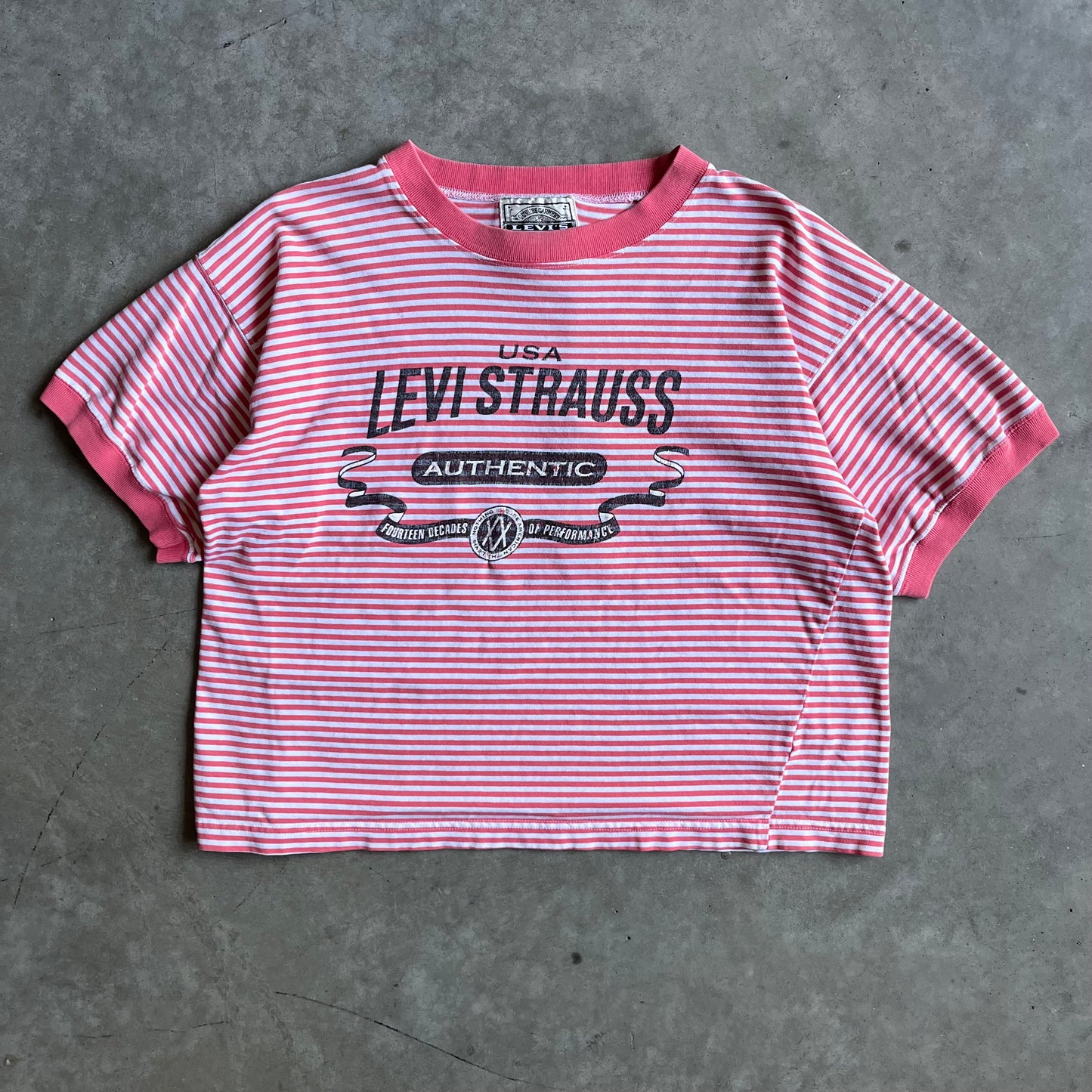 Women’s Vintage Levi Stripped Graphic Cropped Tee