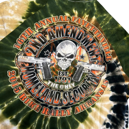 Y2K Camo Tie Die Fayetteville Bike Rally Tee