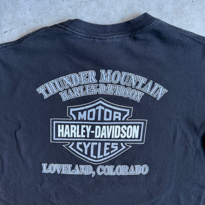 Y2K Harley Davidson 50th Annual Thunder In The Rockies Chopped Tee