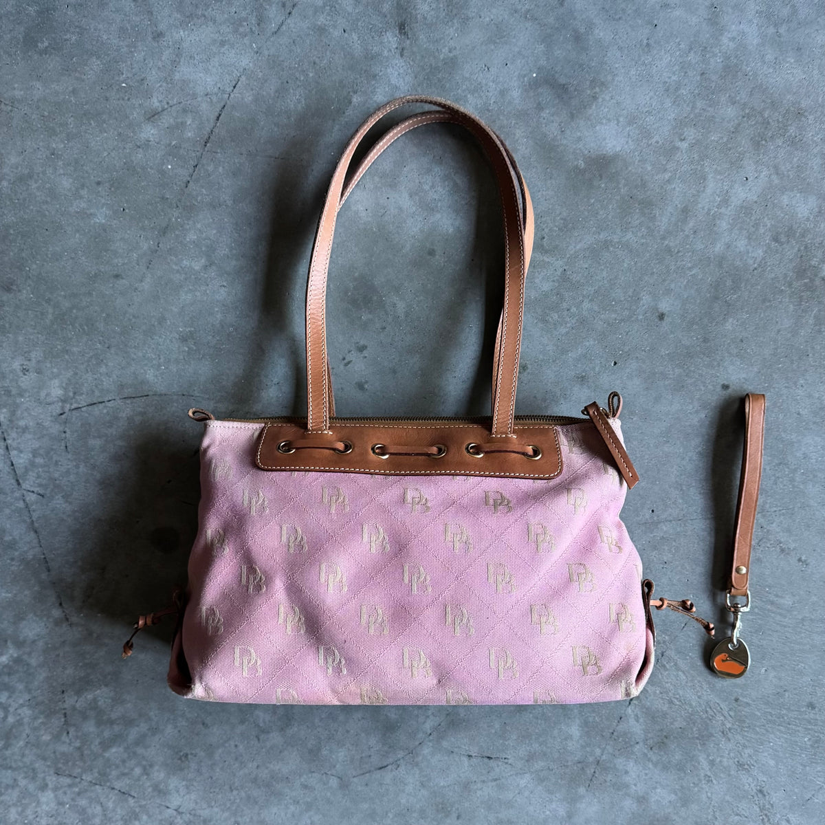Y2K Dooney & Bourke Pink Monogram Shoulder Bag