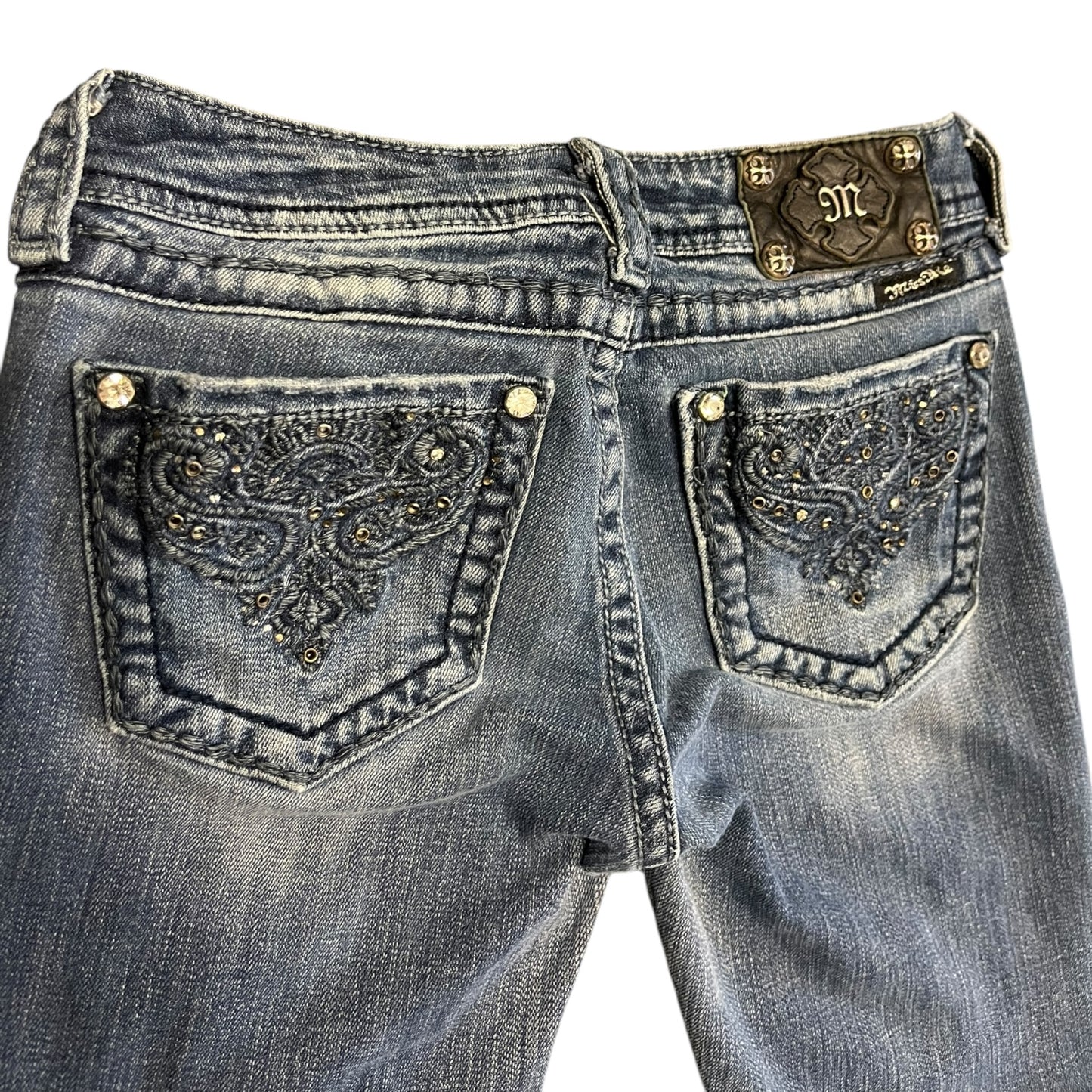 Woman’s Y2K Miss Me Angel Wing Pocket Bootcut Jeans