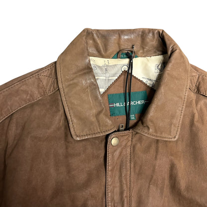 Vintage Hill & Archer Brown Suede Bomber Jacket