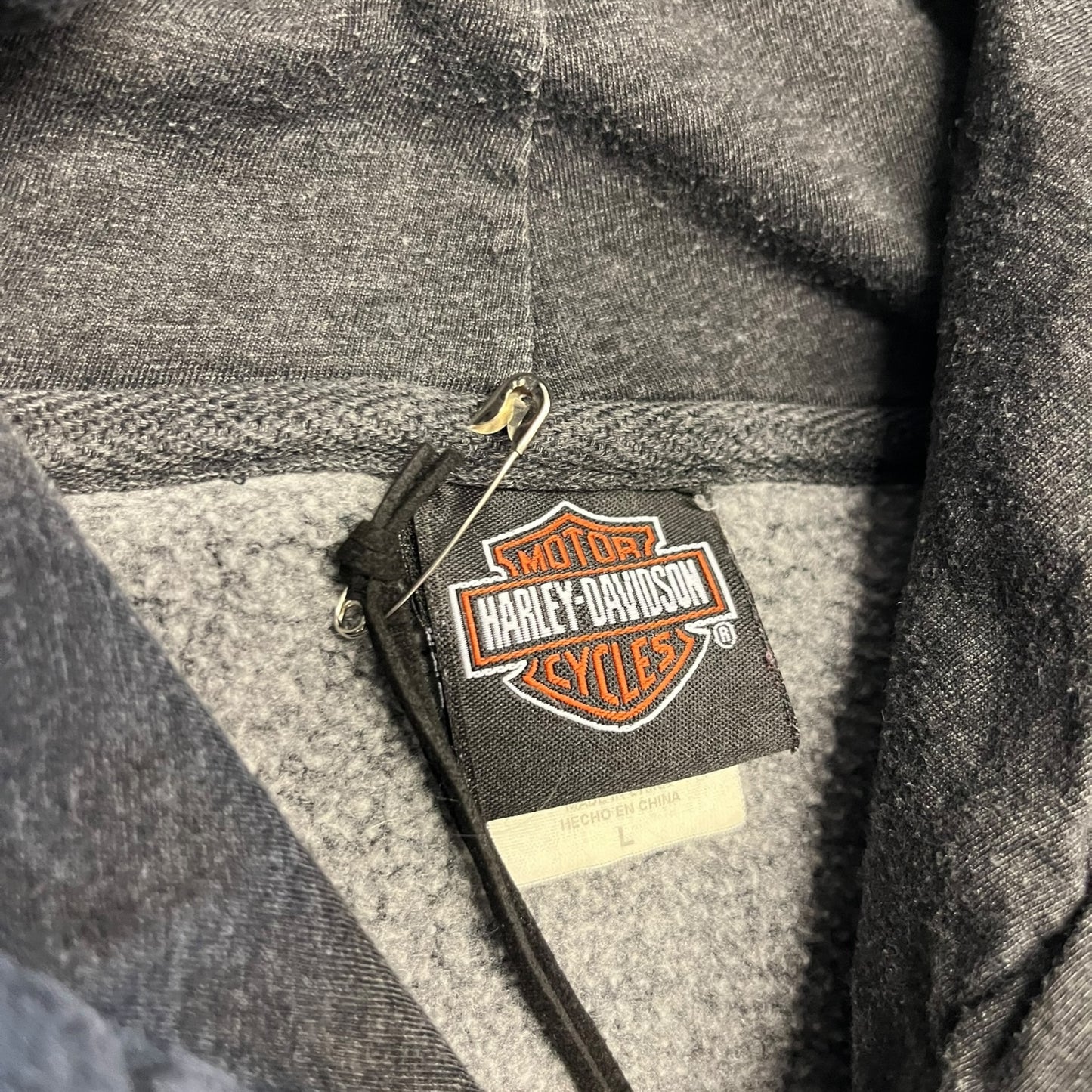 Women’s Harley Davidson Grey And Pink Bling Hoodie