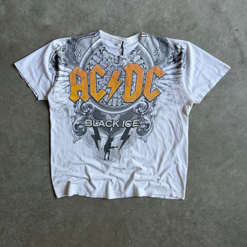 Vintage AC/DC Black Ice Album Cover Chest Print Tee