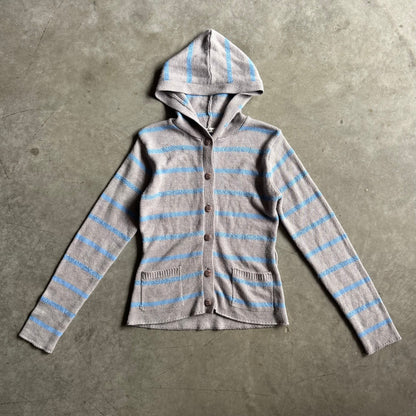 Women’s Vintage Energie Blue/Grey Grandpa Cardigan w/Hood