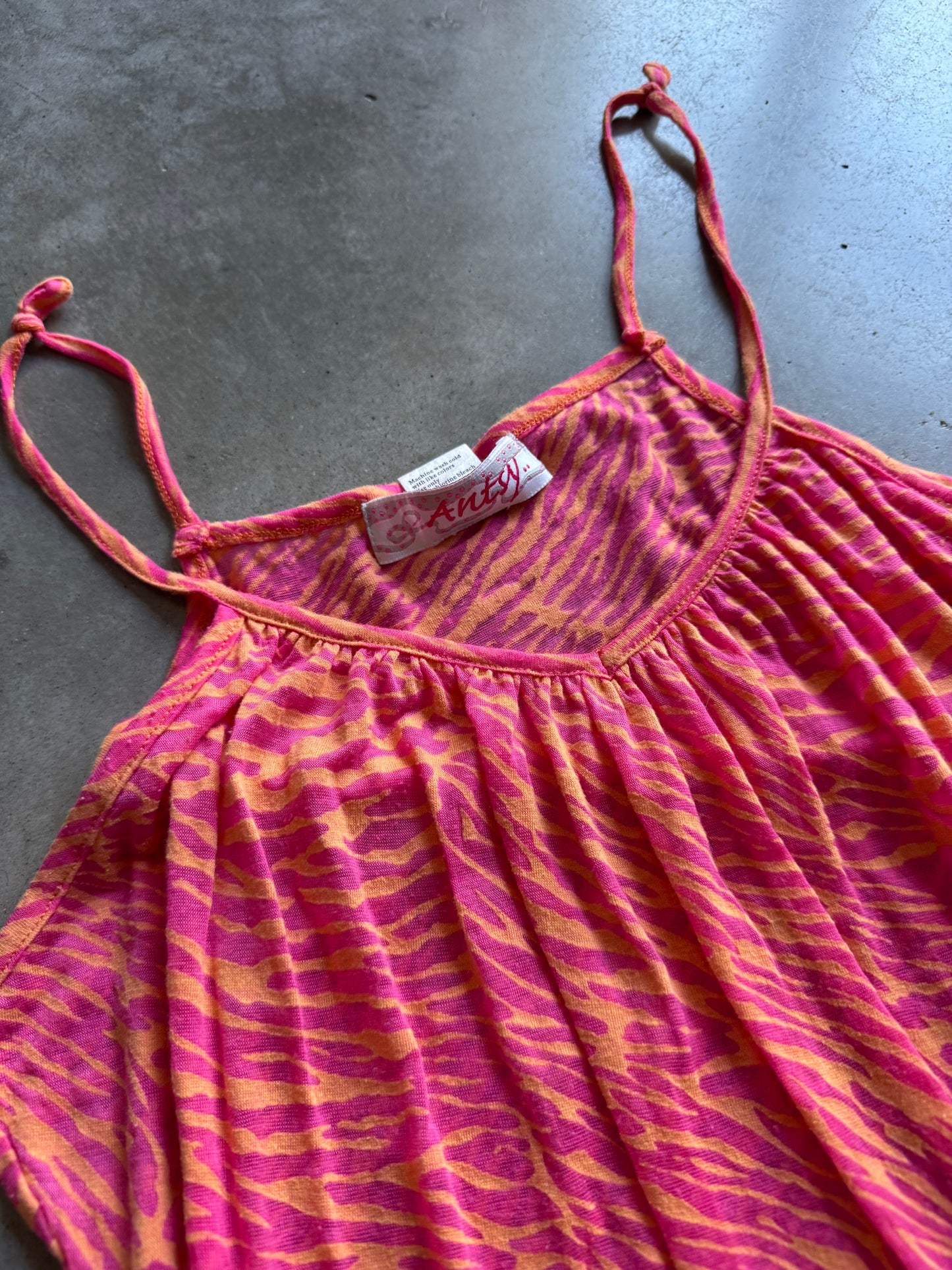 Women’s Y2K Antsy Pink/Orange Zebra Tank