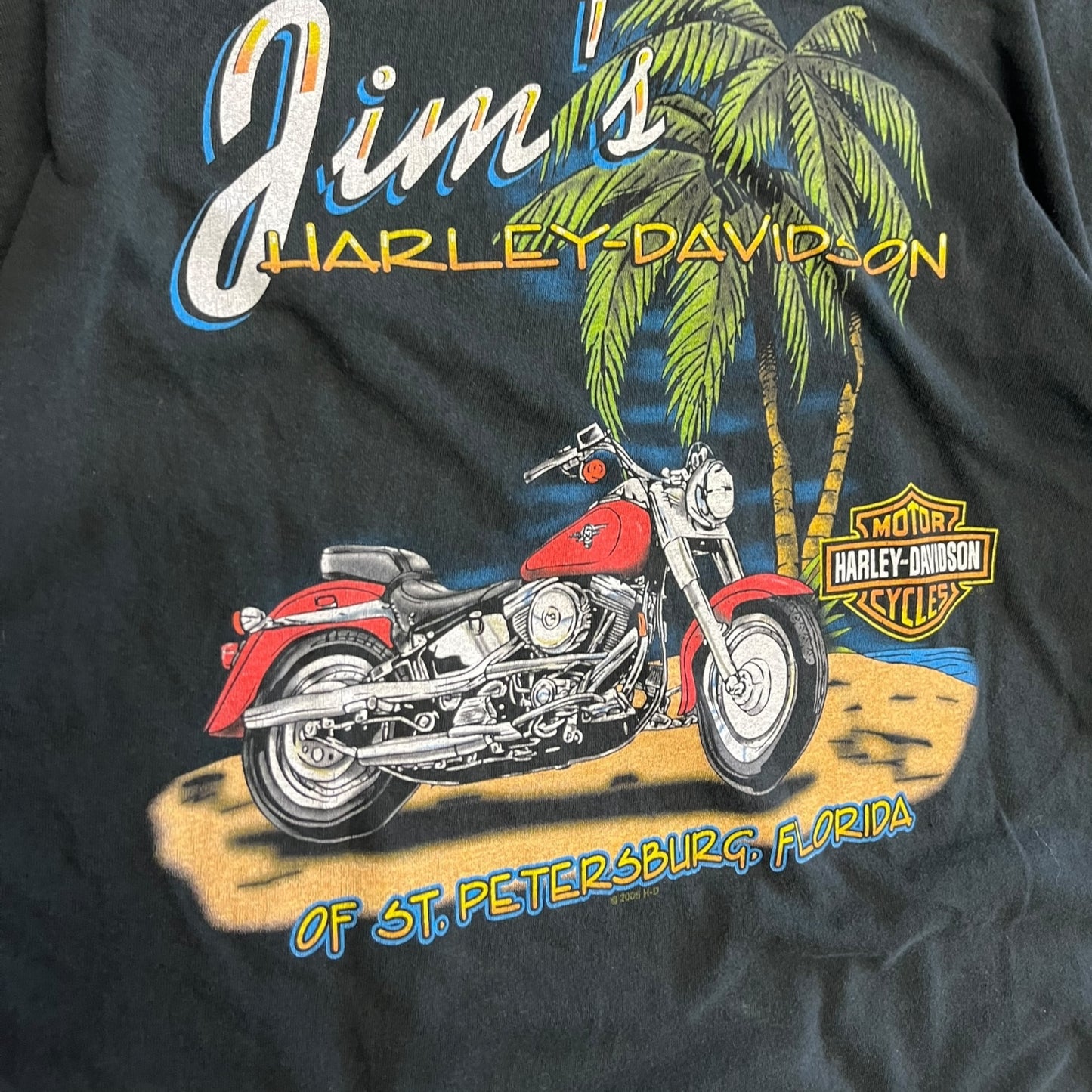 Y2K Textured Bubble 2005 Bike Week Harley Davidson Tee