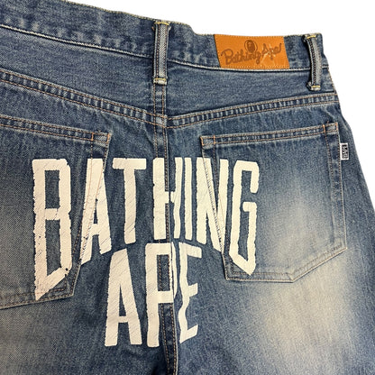 A Bathing Ape Spell Out Jean Shorts