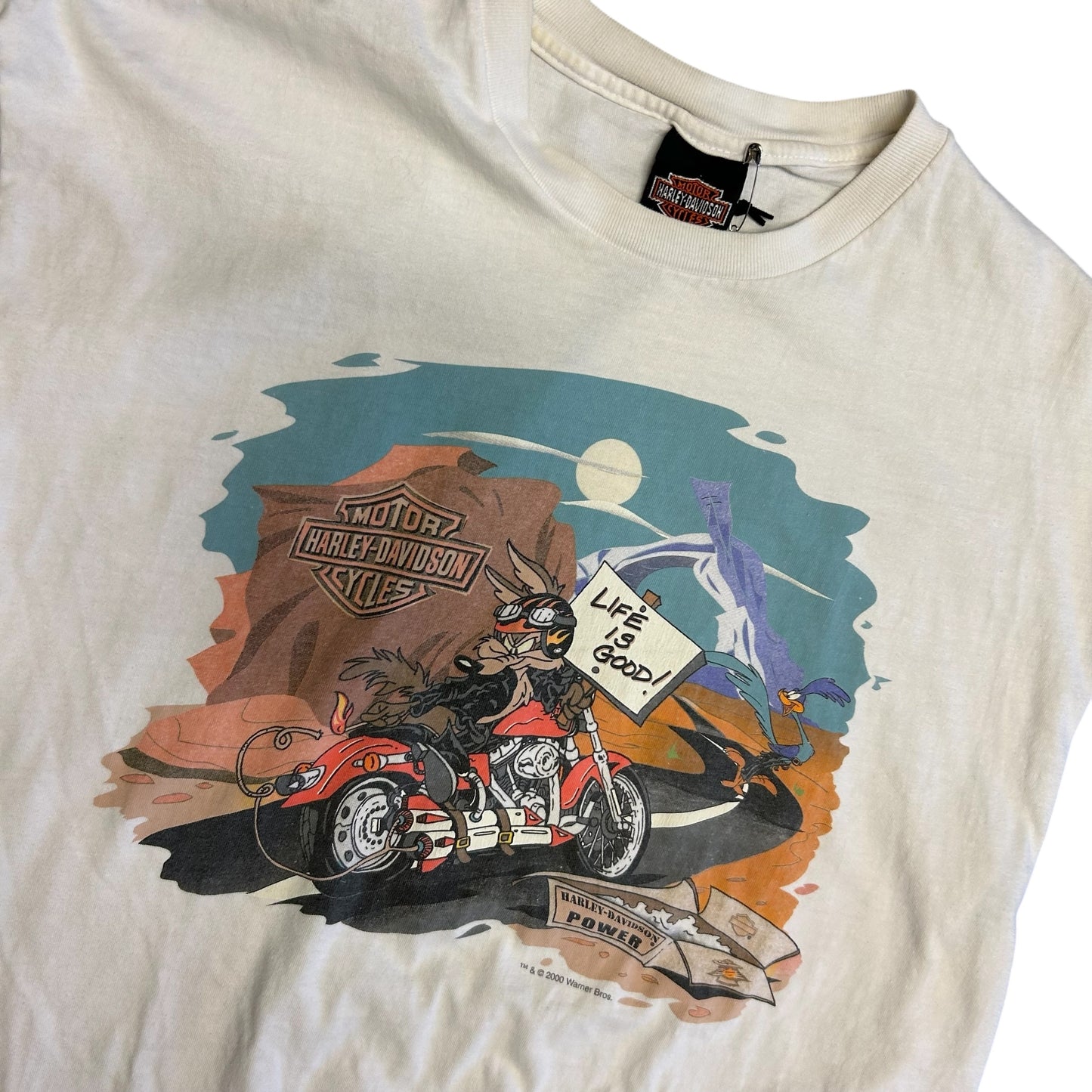 Y2K Willie Coyote Harley Davidson Cut Off Tee