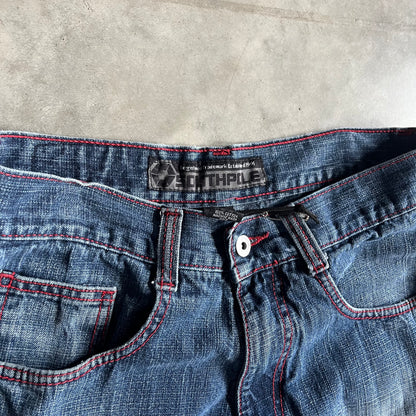 Y2K SouthPole Red Stitching Baggy Jeans