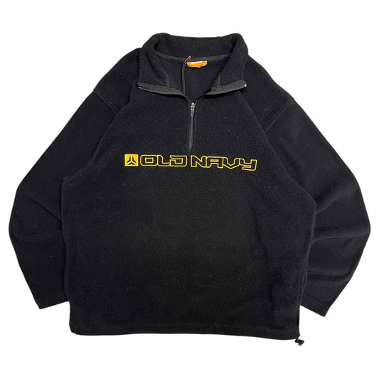 Y2K Old Navy Black/Yellow Fleece Quarter Zip