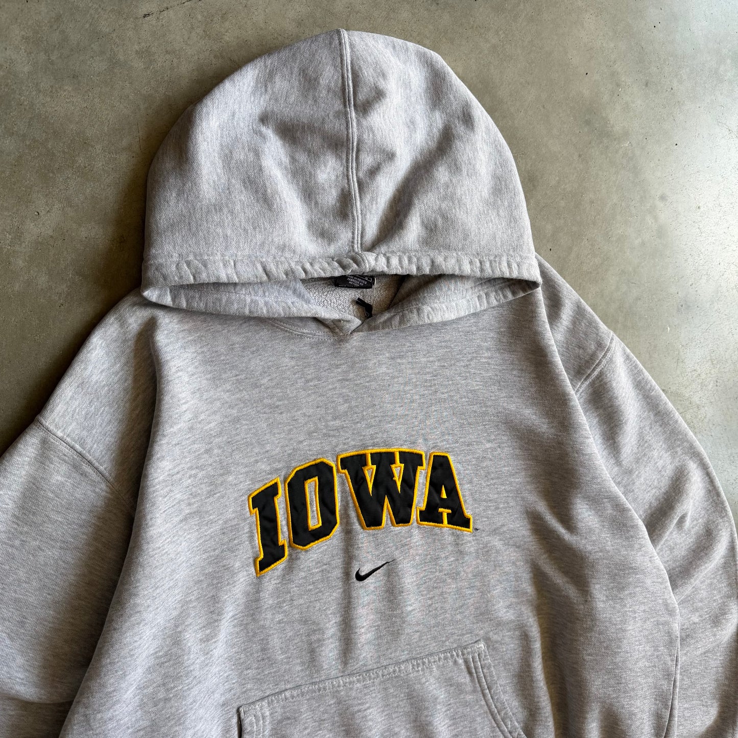 Vintage Nike Team Iowa Black & Gold Embroidered Spell-out Hoodie