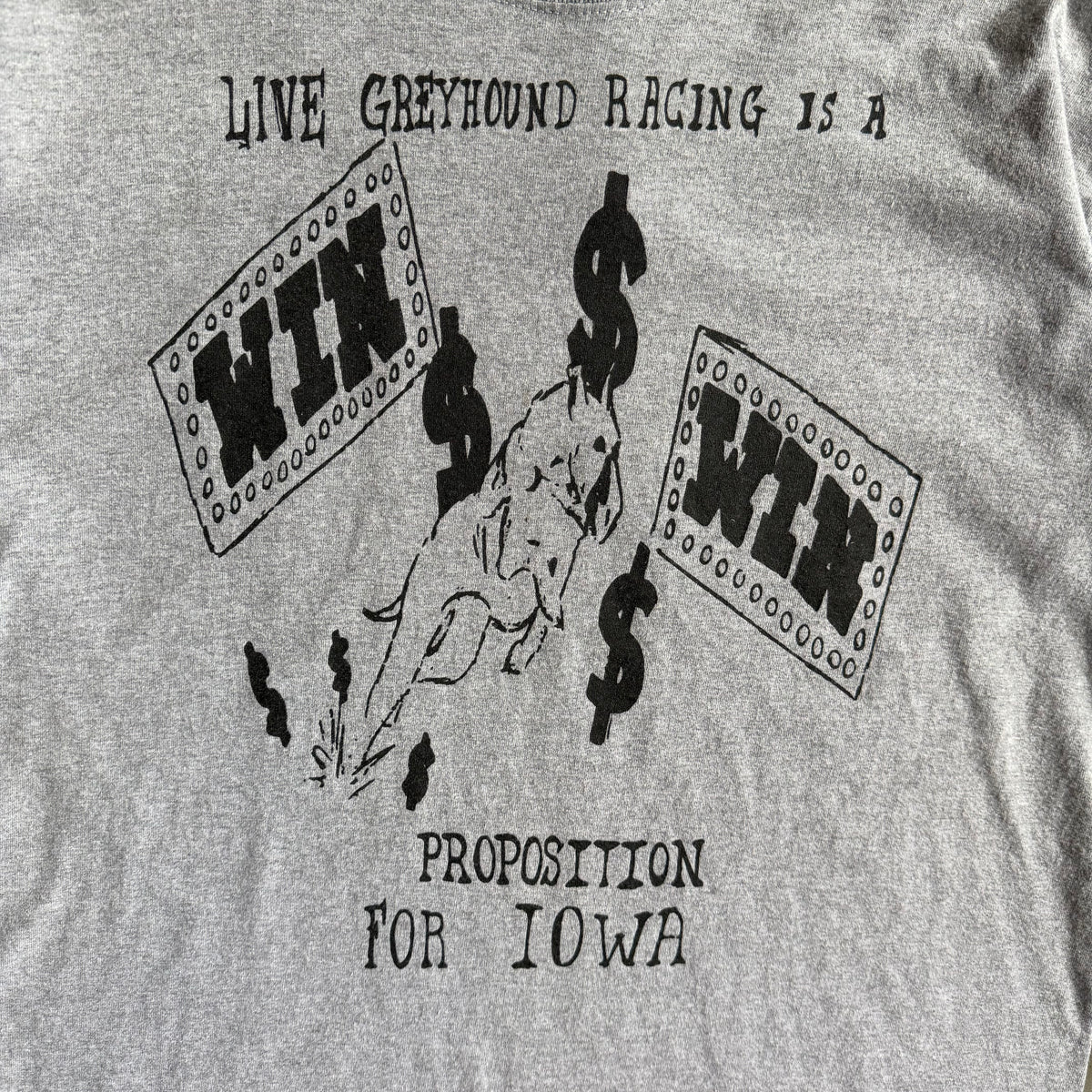 Y2K Iowa Greyhound Racing Gray Tee