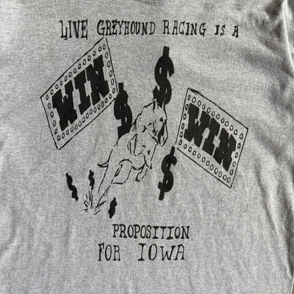 Y2K Iowa Greyhound Racing Gray Tee