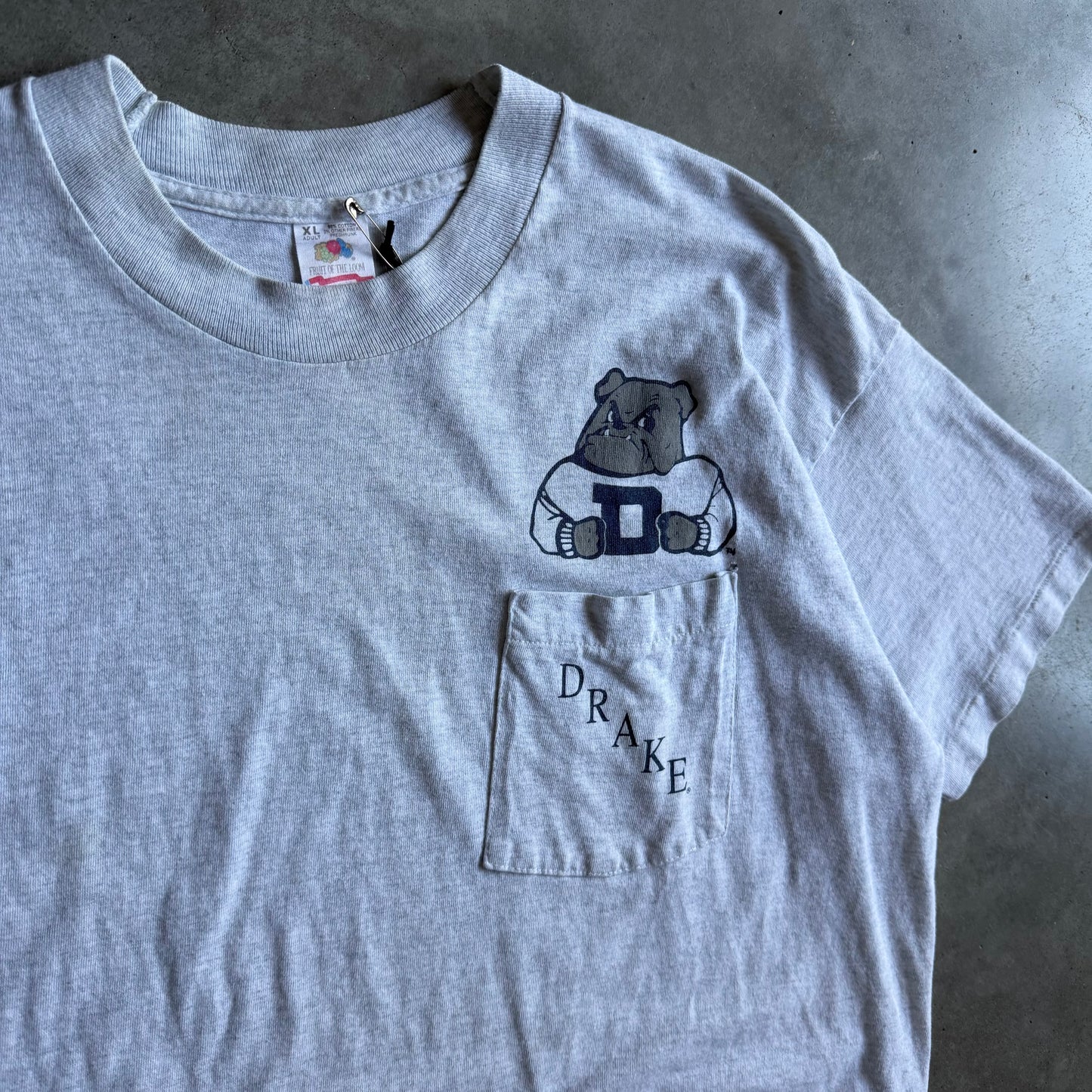Vintage Drake University Pocket Spell-Out & Mascot Tee