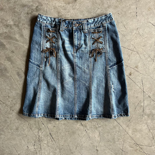 Women’s Y2K Apt9 Denim Skirt With Ties