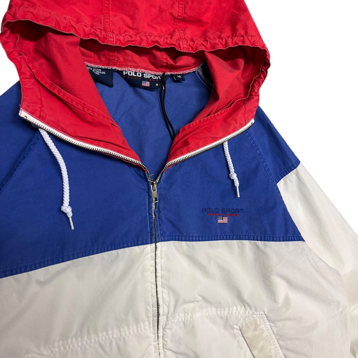 Vintage Polo Sport Red/White/Blue Lightweight Windbreaker