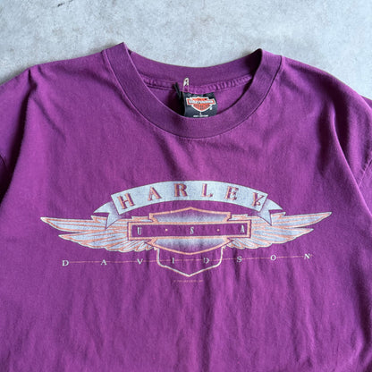 Vintage Kutter Harley Davidson Burgundy Winged Shield Tee