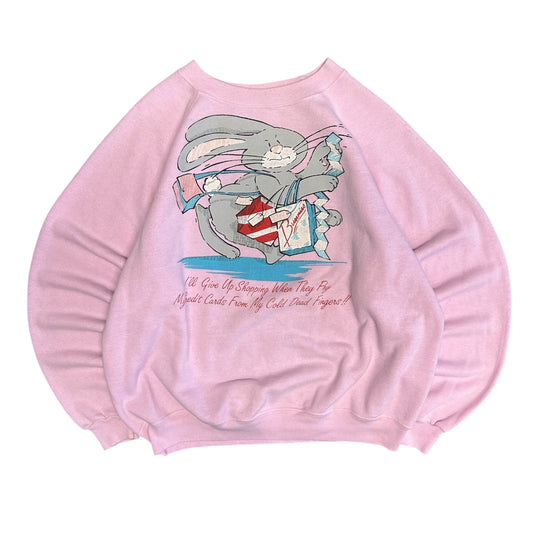 Vintage Credit Card Bunny Pink Sweatshirt