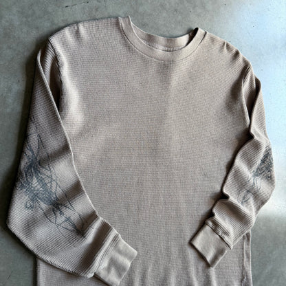 Y2K Basketcase Tan Waffle Knit Sleeve Hit Longsleeve