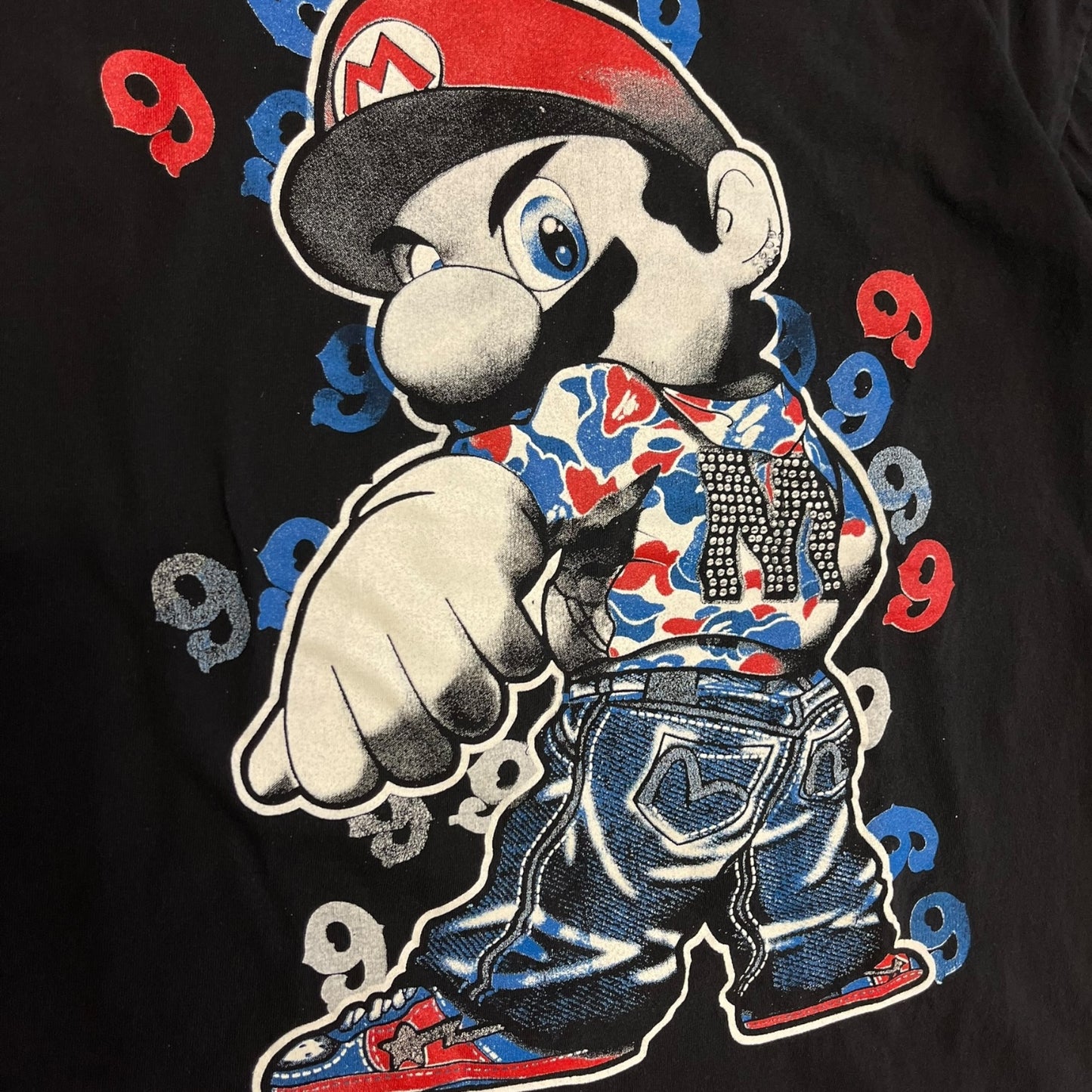 Y2K Mario Bape Evisu Tee