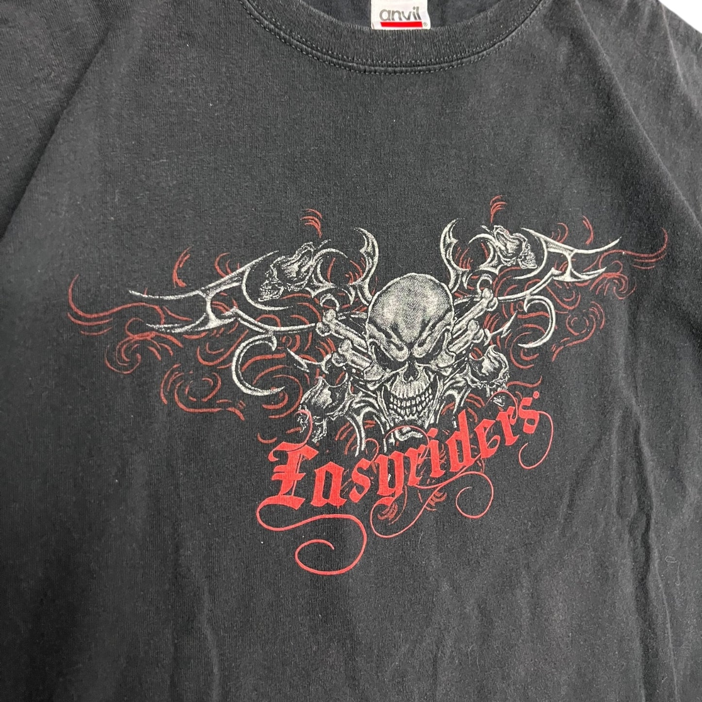Y2K Easyriders Skull and Tribal Print Tee