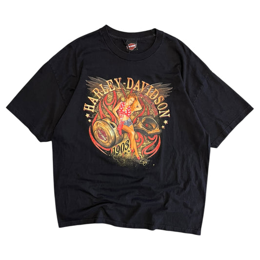 Y2K Harley Davidson Tribal Flame Women Tee