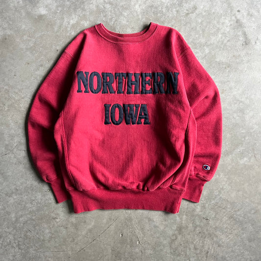 Vintage Champion Northern Iowa Spell Out Reverse Weave Burg/Navy