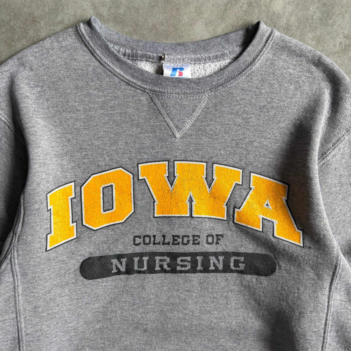 Y2K Russell Iowa College Of Nursing Spell Out Crewneck